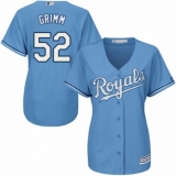 Women's Majestic Kansas City Royals #52 Justin Grimm Authentic Light Blue Alternate 1 Cool Base MLB Jersey