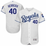 Men's Majestic Kansas City Royals #40 Kelvin Herrera White Flexbase Authentic Collection MLB Jersey