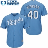 Men's Majestic Kansas City Royals #40 Kelvin Herrera Replica Light Blue Alternate 1 Cool Base MLB Jersey