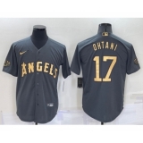 Men's Los Angeles Angels #17 Shohei Ohtani Grey 2022 All Star Stitched Cool Base Nike Jersey