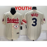 Youth Los Angeles Angels #3 Taylor Ward Number Cream 2022 City Connect Cool Base Stitched Jersey
