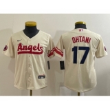 Youth Los Angeles Angels #17 Shohei Ohtani Cream 2022 City Connect Cool Base Stitched Jersey