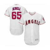 Men's Los Angeles Angels of Anaheim #65 Jake Jewell White Home Flex Base Authentic Collection Baseball Player Jersey