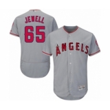 Men's Los Angeles Angels of Anaheim #65 Jake Jewell Grey Road Flex Base Authentic Collection Baseball Player Jersey