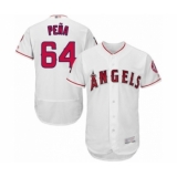 Men's Los Angeles Angels of Anaheim #64 Felix Pena White Home Flex Base Authentic Collection Baseball Player Jersey