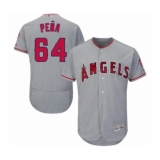 Men's Los Angeles Angels of Anaheim #64 Felix Pena Grey Road Flex Base Authentic Collection Baseball Player Jersey