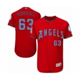 Men's Los Angeles Angels of Anaheim #63 Jose Rodriguez Authentic Red 2016 Father's Day Fashion Flex Base Baseball Player Jersey