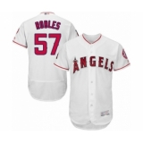 Men's Los Angeles Angels of Anaheim #57 Hansel Robles White Home Flex Base Authentic Collection Baseball Player Jersey
