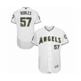 Men's Los Angeles Angels of Anaheim #57 Hansel Robles Authentic White 2016 Memorial Day Fashion Flex Base Baseball Player Jersey