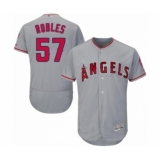 Men's Los Angeles Angels of Anaheim #57 Hansel Robles Grey Road Flex Base Authentic Collection Baseball Player Jersey