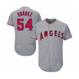 Men's Los Angeles Angels of Anaheim #54 Jose Suarez Grey Road Flex Base Authentic Collection Baseball Player Jersey