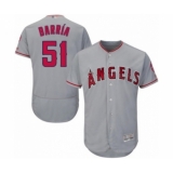 Men's Los Angeles Angels of Anaheim #51 Jaime Barria Grey Road Flex Base Authentic Collection Baseball Player Jersey