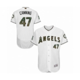 Men's Los Angeles Angels of Anaheim #47 Griffin Canning Authentic White 2016 Memorial Day Fashion Flex Base Baseball Player Jersey