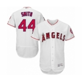 Men's Los Angeles Angels of Anaheim #44 Kevan Smith White Home Flex Base Authentic Collection Baseball Player Jersey
