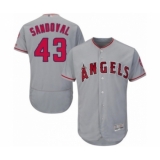 Men's Los Angeles Angels of Anaheim #43 Patrick Sandoval Grey Road Flex Base Authentic Collection Baseball Player Jersey