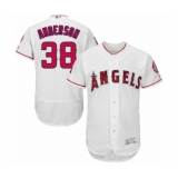 Men's Los Angeles Angels of Anaheim #38 Justin Anderson White Home Flex Base Authentic Collection Baseball Player Jersey