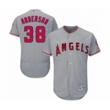 Men's Los Angeles Angels of Anaheim #38 Justin Anderson Grey Road Flex Base Authentic Collection Baseball Player Jersey