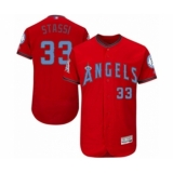Men's Los Angeles Angels of Anaheim #33 Max Stassi Authentic Red 2016 Father's Day Fashion Flex Base Baseball Player Jersey