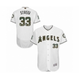 Men's Los Angeles Angels of Anaheim #33 Max Stassi Authentic White 2016 Memorial Day Fashion Flex Base Baseball Player Jersey