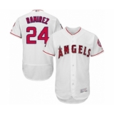 Men's Los Angeles Angels of Anaheim #24 Noe Ramirez White Home Flex Base Authentic Collection Baseball Player Jersey