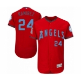 Men's Los Angeles Angels of Anaheim #24 Noe Ramirez Authentic Red 2016 Father's Day Fashion Flex Base Baseball Player Jersey