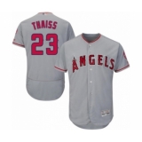 Men's Los Angeles Angels of Anaheim #23 Matt Thaiss Grey Road Flex Base Authentic Collection Baseball Player Jersey