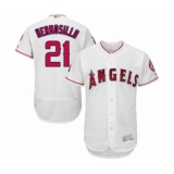 Men's Los Angeles Angels of Anaheim #21 Michael Hermosillo White Home Flex Base Authentic Collection Baseball Player Jersey