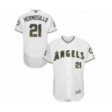Men's Los Angeles Angels of Anaheim #21 Michael Hermosillo Authentic White 2016 Memorial Day Fashion Flex Base Baseball Player Jersey