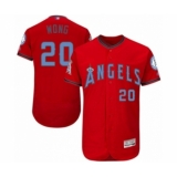 Men's Los Angeles Angels of Anaheim #20 Kean Wong Authentic Red 2016 Father's Day Fashion Flex Base Baseball Player Jersey