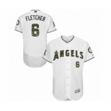 Men's Los Angeles Angels of Anaheim #6 David Fletcher Authentic White 2016 Memorial Day Fashion Flex Base Baseball Player Jersey