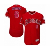 Men's Los Angeles Angels of Anaheim #6 David Fletcher Red Alternate Flex Base Authentic Collection Baseball Player Jersey