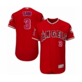 Men's Los Angeles Angels of Anaheim #3 Taylor Ward Red Alternate Flex Base Authentic Collection Baseball Player Jersey