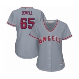 Women's Los Angeles Angels of Anaheim #65 Jake Jewell Authentic Grey Road Cool Base Baseball Player Jersey