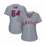 Women's Los Angeles Angels of Anaheim #64 Felix Pena Authentic Grey Road Cool Base Baseball Player Jersey
