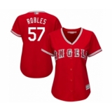 Women's Los Angeles Angels of Anaheim #57 Hansel Robles Authentic Red Alternate Cool Base Baseball Player Jersey