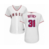 Women's Los Angeles Angels of Anaheim #31 Ty Buttrey Authentic White Home Cool Base Baseball Player Jersey