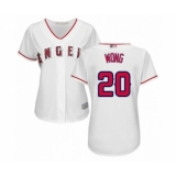 Women's Los Angeles Angels of Anaheim #20 Kean Wong Authentic White Home Cool Base Baseball Player Jersey