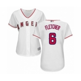 Women's Los Angeles Angels of Anaheim #6 David Fletcher Authentic White Home Cool Base Baseball Player Jersey