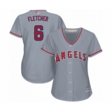 Women's Los Angeles Angels of Anaheim #6 David Fletcher Authentic Grey Road Cool Base Baseball Player Jersey