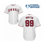 Youth Los Angeles Angels of Anaheim #99 Keynan Middleton Authentic White Home Cool Base Baseball Player Jersey