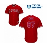 Youth Los Angeles Angels of Anaheim #67 Taylor Cole Authentic Red Alternate Cool Base Baseball Player Jersey