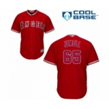 Youth Los Angeles Angels of Anaheim #65 Jake Jewell Authentic Red Alternate Cool Base Baseball Player Jersey
