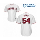 Youth Los Angeles Angels of Anaheim #54 Jose Suarez Authentic White Home Cool Base Baseball Player Jersey