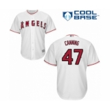 Youth Los Angeles Angels of Anaheim #47 Griffin Canning Authentic White Home Cool Base Baseball Player Jersey