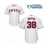 Youth Los Angeles Angels of Anaheim #38 Justin Anderson Authentic White Home Cool Base Baseball Player Jersey