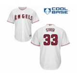 Youth Los Angeles Angels of Anaheim #33 Max Stassi Authentic White Home Cool Base Baseball Player Jersey