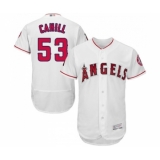 Men's Los Angeles Angels of Anaheim #53 Trevor Cahill White Home Flex Base Authentic Collection Baseball Jersey