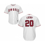 Men's Los Angeles Angels of Anaheim #20 Jonathan Lucroy Replica White Home Cool Base Baseball Jersey