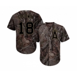 Men's Los Angeles Angels of Anaheim #18 Brian Goodwin Authentic Camo Realtree Collection Flex Base Baseball Jersey