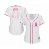 Women's Los Angeles Angels of Anaheim #41 Justin Bour Replica White Fashion Cool Base Baseball Jersey